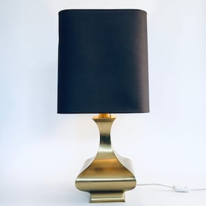 1970 Design Hollywood Regency Style Lampada da tavolo in ottone