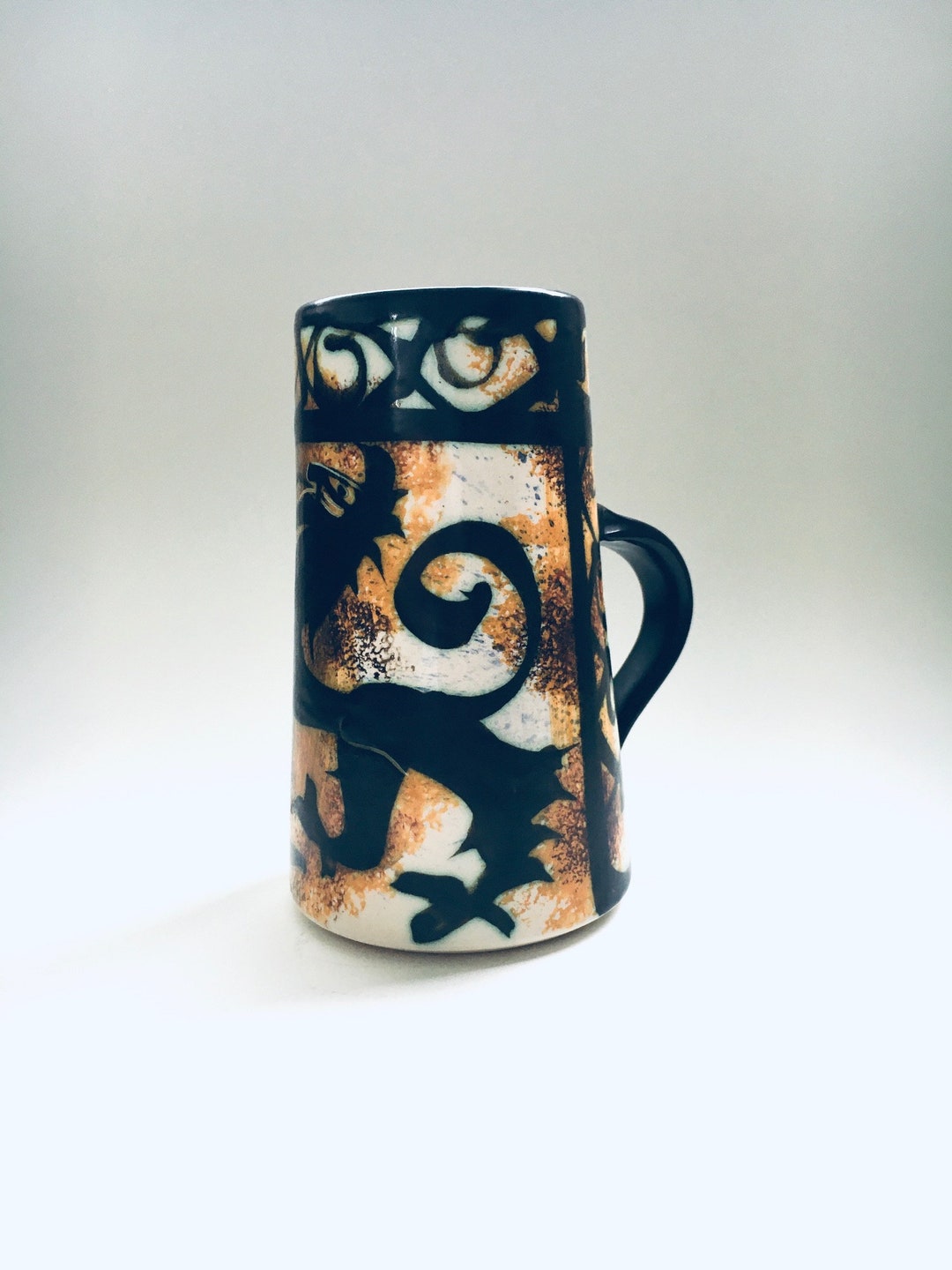 Original Art Celtic Pottery Ceramic Pitcher Newlyn Cornwall Etsy