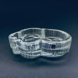 Finn Crystal CUMULUS Low Glass Dish by Arabia Finland, 1980&#39;s