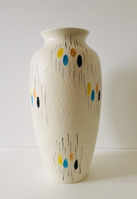 1960 年代ミッドセンチュリーモダン西ドイツデザイン陶器花瓶 50 cm