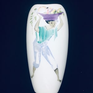 Handmalerei Kunst Porzellan Vase von Rosenthal, Deutschland 1950