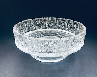 MCM German Design Ice Glass Bowl, Walther Glassworks, Germany 1970's