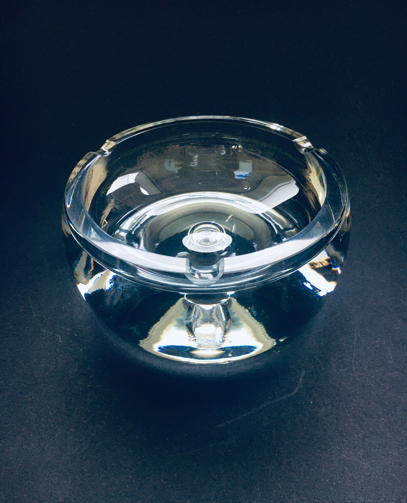 1980's Heavy Crystal Glass Ashtray Bowl by Krosno Poland Etsy