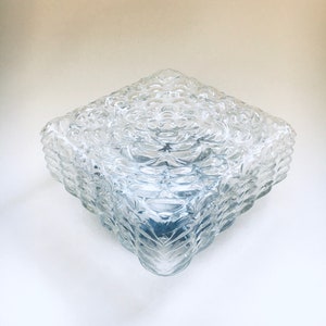 MCM Square Flower Glass Sconce Wall Lamp 1970&#39;s