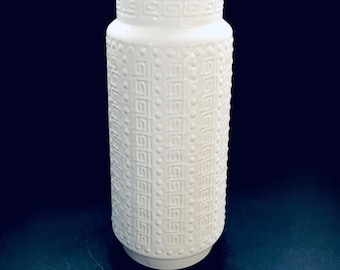 Vintage weiße Keramik Vase von Scheurich, Westdeutschland 1960