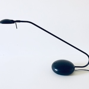 Post Modern Design Sleek Black metal Desk Lamp 1980&#39;s