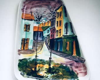 Vintage Handpainted Ceramic Wall Plate 1960's Italy