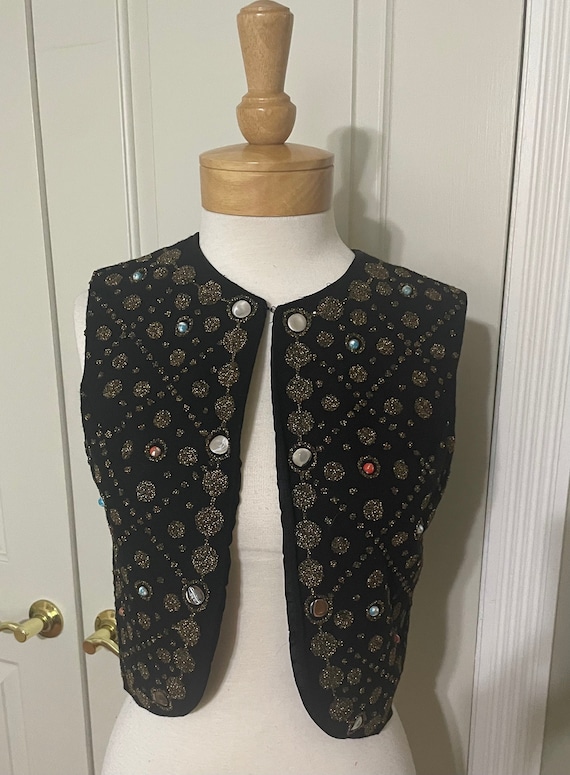 Vintage 1960's Embellished Jeweled and Beaded Boh… - image 1