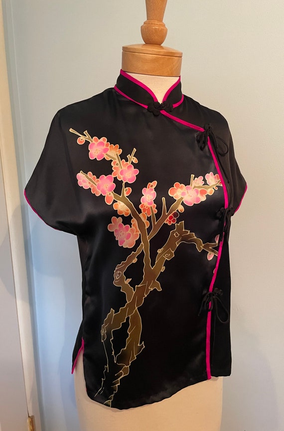 Vintage 1990's Y2K Asian Chinese Cherry Blossom Bl