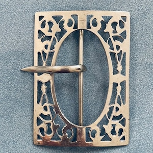Antique Art Deco Silver Tone Belt Buckle