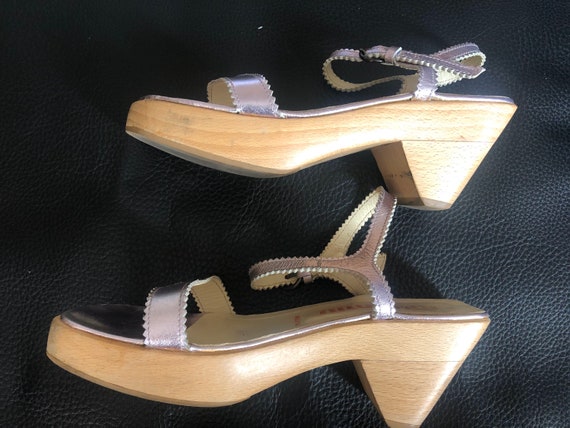 Vintage 1990's Miu Miu Pink Metallic Leather and W