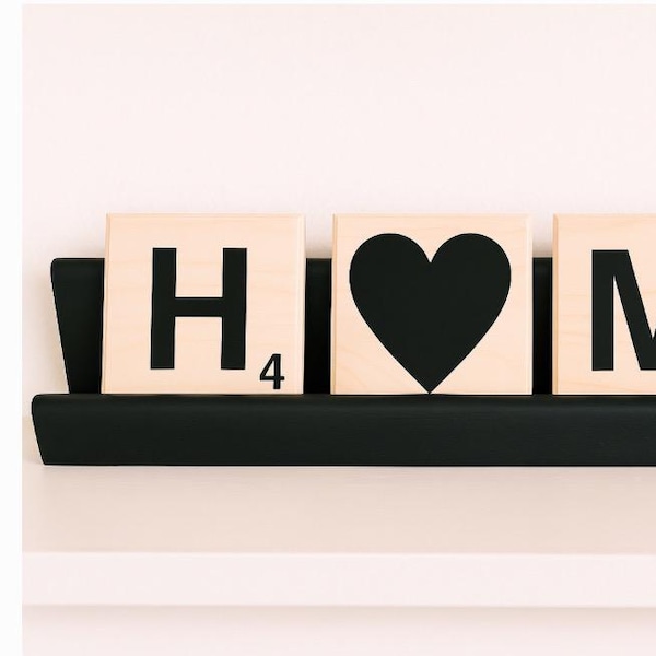 Large Wooden Scrabble Tile Holder | Rustic Shelf Display | Personalized Home Decor