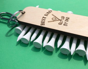 Laser Engraved Wood Golf Tee Holder