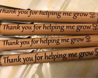Laser Engraved Bamboo Pen: Teacher Appreciation Gift