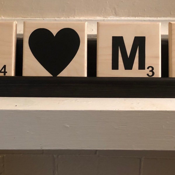 Floating Shelf, Large Scrabble Tile Holder