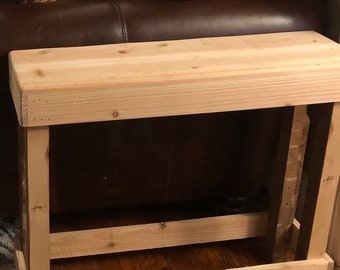 Rustic Wood End Table, recycled wood. Sofa end table.