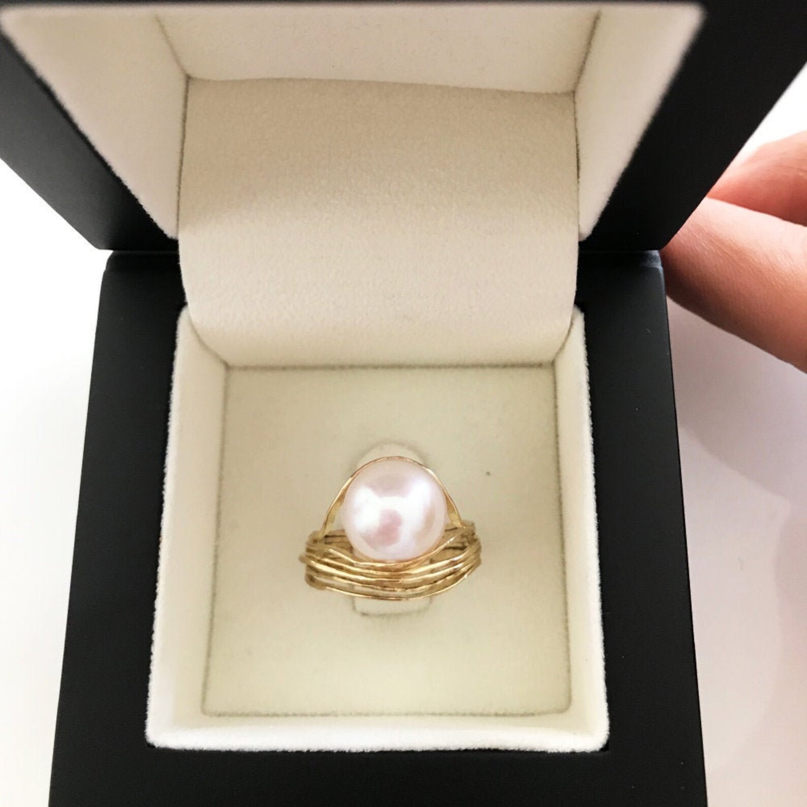 Oyster Pearl Ring Pearl Statement Ring Freshwater Pearl Etsy