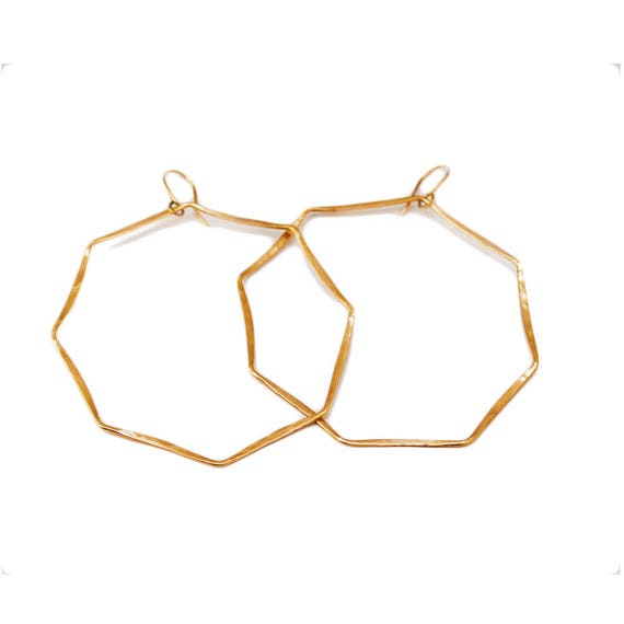 Octagon gold 2024 hoop earrings