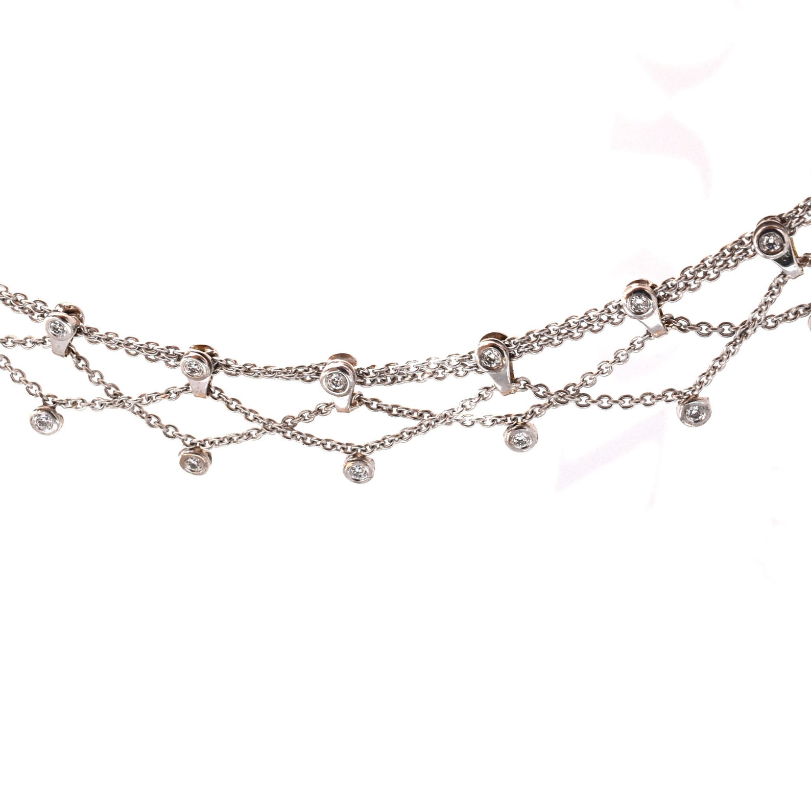 Diamond Dangle Anklet Bracelet in 18K White Gold Stunning | Etsy