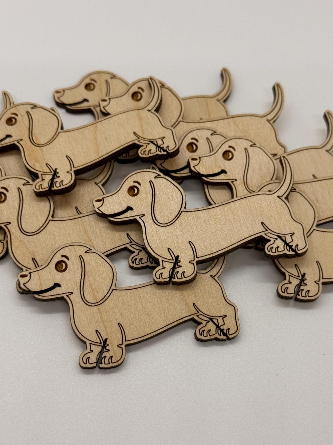 Dachshund Wooden Bobbins Set of 12 Embroidery Floss Organizer Cross ...