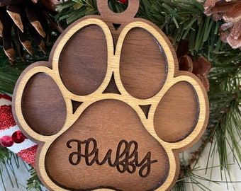 Customizable Pet Paw Ornament