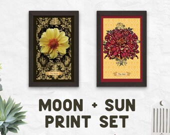 Gallery Wall Set | Tarot Deck | Tarot Card Deck | Tarot Deck Cards | Gallery Wall Art Set | Moon Poster | Wiccan Art | Esoteric | Botanical