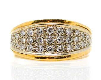 Vintage Diamond Pave Band in 14k Gold, Vintage Jewelry from the 1980s - Timeless, Sustainable, @JewelryOnRepeat