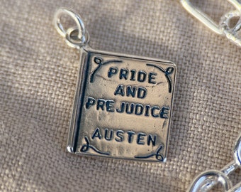 Pride and Prejudice Book Pendant in Solid Sterling Silver, Classic Literature Fine Jewelry Charms - Timeless, Sustainable, @JewelryOnRepeat