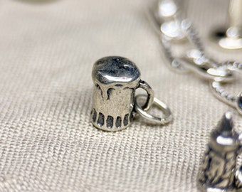 Beer Mug Pendant in Solid Sterling Silver, Favorite Drink Theme Miniature Fine Jewelry Charms - Timeless, Sustainable, @JewelryOnRepeat