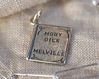 Moby Dick Book Pendant in Solid Sterling Silver, Classic Literature Themed Fine Jewelry Charms - Timeless, Sustainable, @JewelryOnRepeat