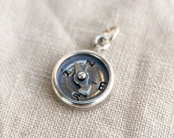 Compass Pendant in Solid Sterling Silver, Travel and Adventure Themed Fine Jewelry Charms - Timeless, Sustainable, @JewelryOnRepeat