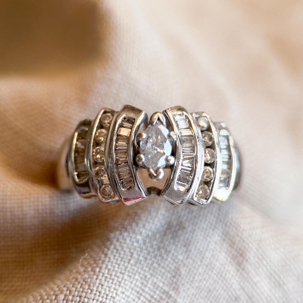 1980s Diamond Engagement Ring - Etsy