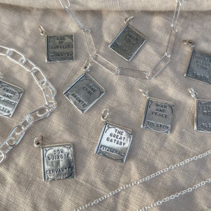 Vintage Book Pendant in Solid Sterling Silver, Classic Literature Themed Fine Jewelry Charms - Timeless, Sustainable, @JewelryOnRepeat