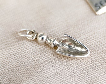 Hand Trowel Pendant in Solid Sterling Silver, Gardening Themed Fine Jewelry Charms - Timeless, Sustainable, @JewelryOnRepeat