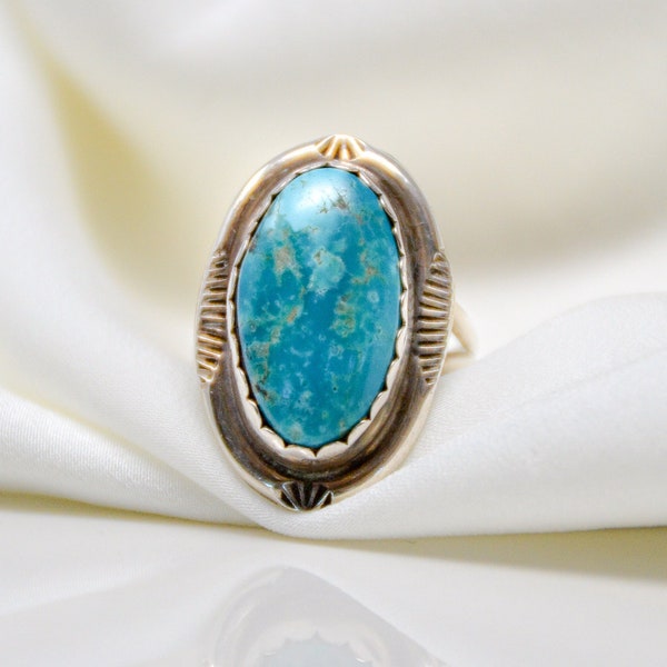 Vintage Blue Chrysocolla Gemstone Ring in Sterling Silver, Vintage & Retro Jewelry - Timeless, Sustainable, @JewelryOnRepeat