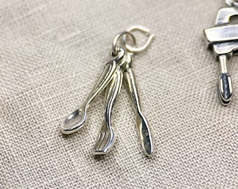 Cutlery Utensils Pendant in Solid Sterling Silver, Cooking and Baking Themed Fine Jewelry Charms - Timeless, Sustainable, @JewelryOnRepeat