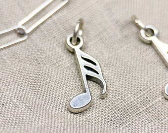 Music Note Pendant in Solid Sterling Silver, Performing Arts Themed Fine Jewelry Charms - Timeless, Sustainable, @JewelryOnRepeat