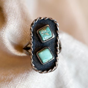 Vintage Turquoise Gemstone Ring in Sterling Silver, Retro Jewelry from the 60s, 70s, 80s, 90s - Timeless, Sustainable, @JewelryOnRepeat