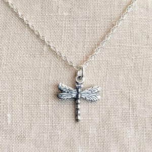 Collar de libélula en plata de ley maciza, joyería personalizada con dijes de insectos y bichos: atemporal, sostenible, @JewelryOnRepeat
