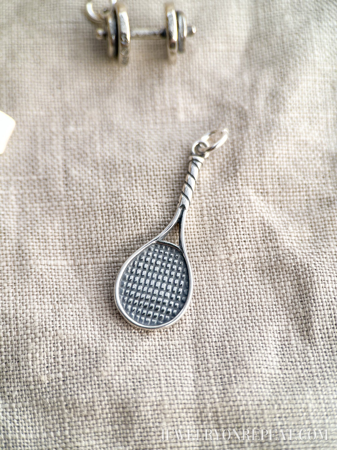 Tennis Racquet Pendant in Solid Sterling Silver, Sports and Fitness