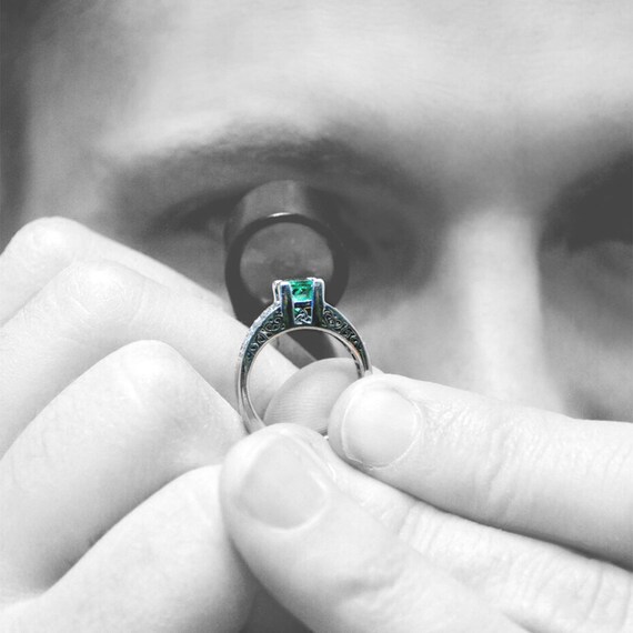 Vintage Black Opal Gemstone Ring in 14k Gold, Ant… - image 10