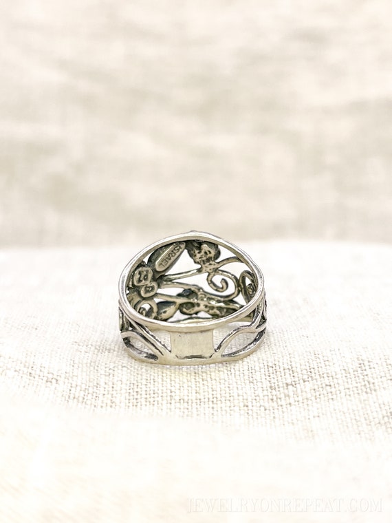 Vintage Floral Ring in Sterling Silver, Vintage J… - image 5