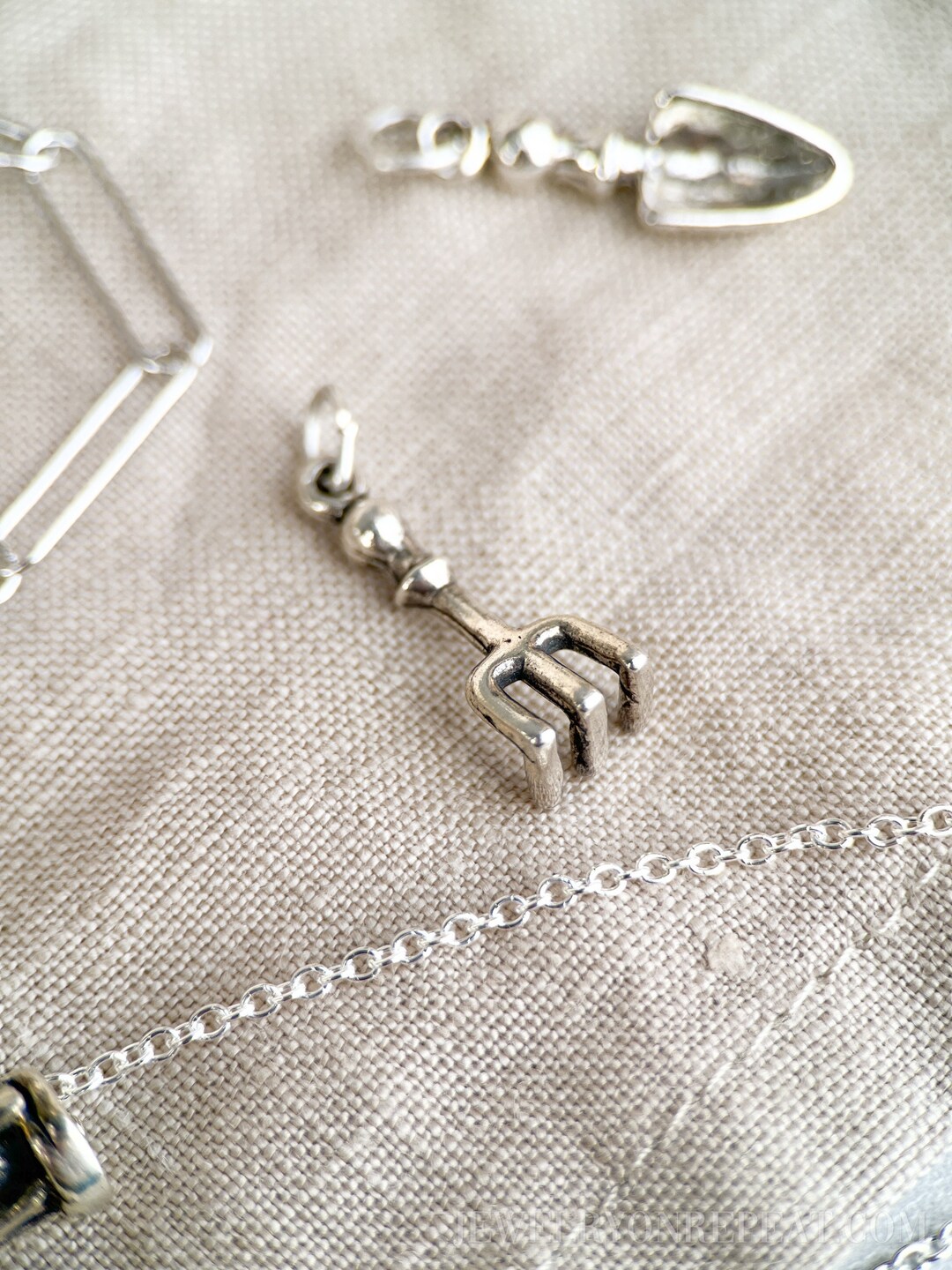 Gift Model Rakes Sterling Silver Garden Rake Charm Pendant, Gardening Themed Minimalist ...