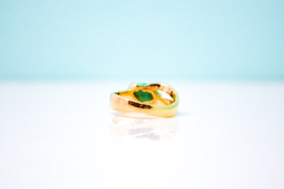 Vintage Black Opal Gemstone Ring in 14k Gold, Ant… - image 5