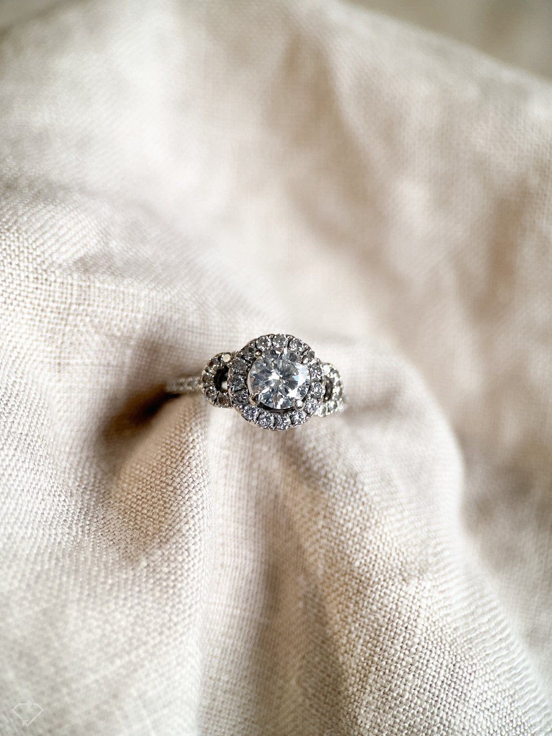 Vintage Diamond Engagement Ring, Round Cut, 14k White Gold, 2000s ...