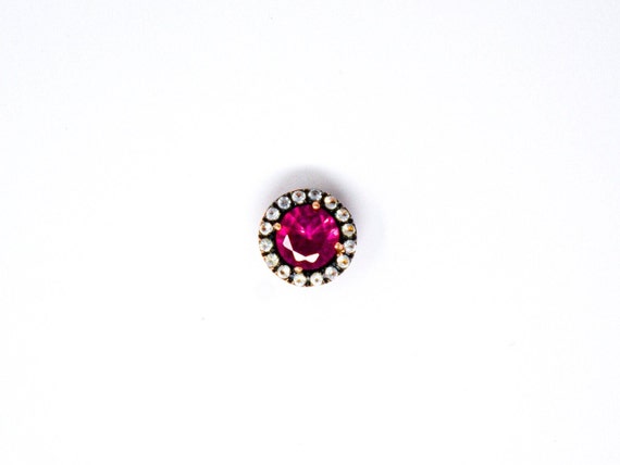 Vintage Ruby Halo Pendant in 14k Rose Gold, Vinta… - image 2