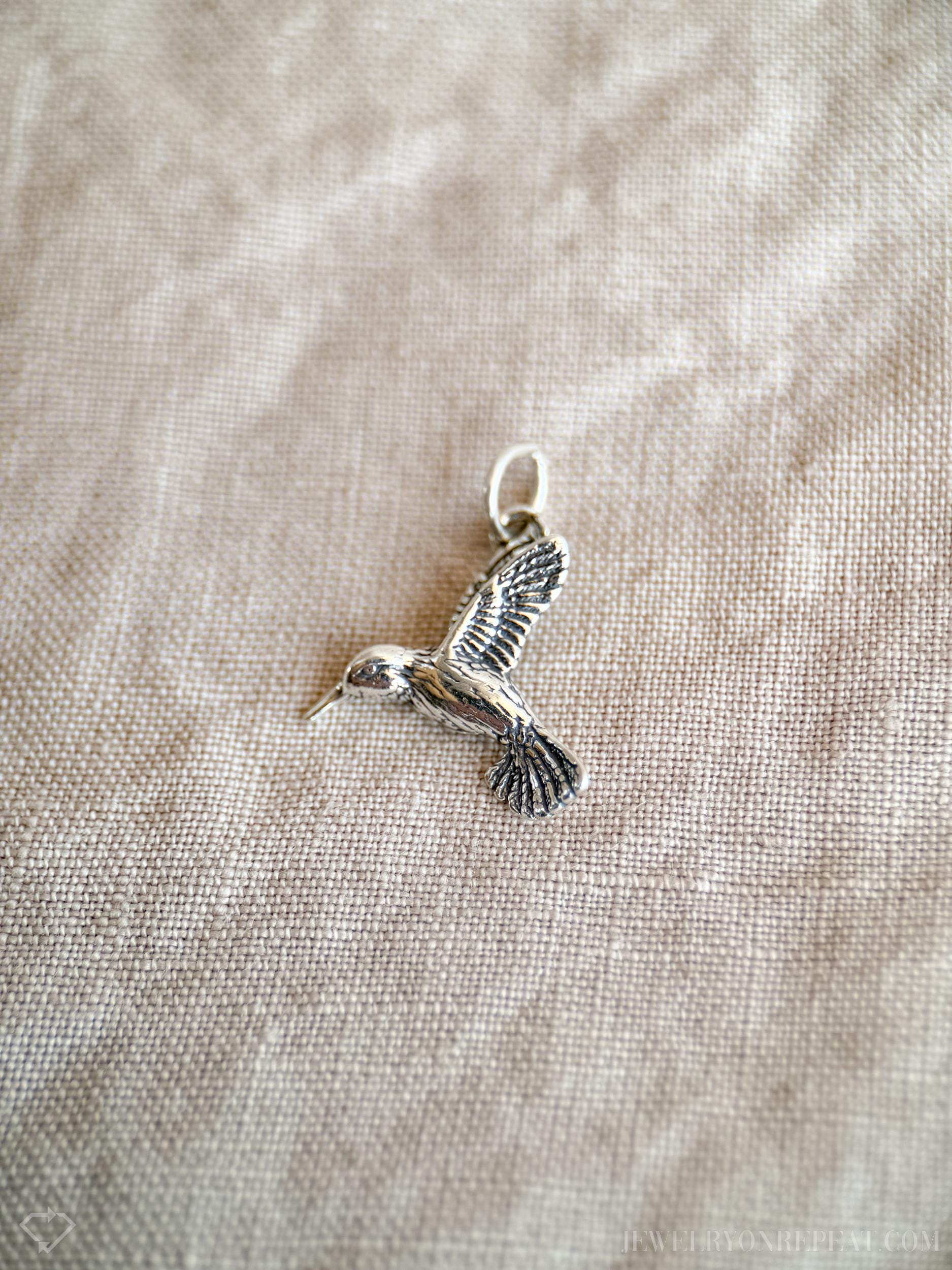 Orecchini a forma di colibrì, da donna, in argento Sterling, con