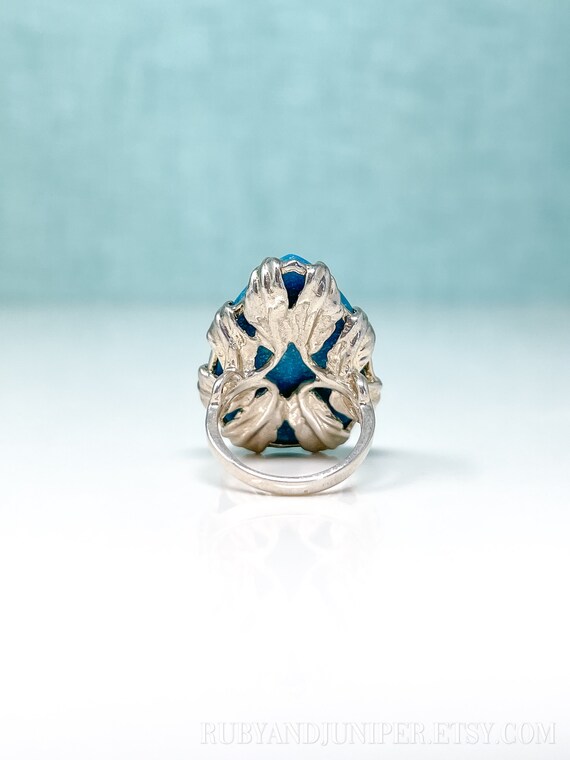 Vintage Chrysocolla Gemstone Ring in Sterling Sil… - image 6