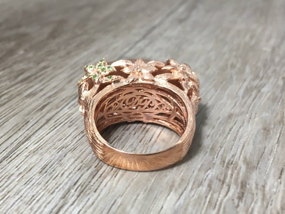 Vintage Sunstone Gemstone Ring in Rose Gold Plate… - image 6