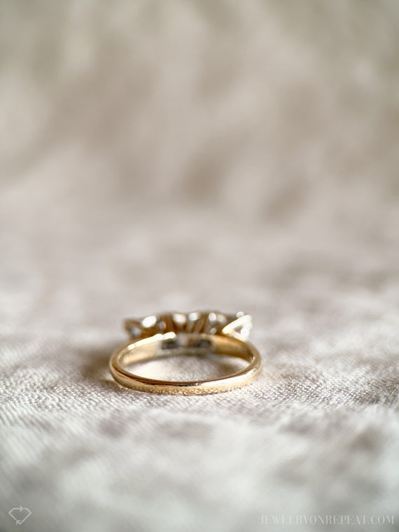 Vintage Diamond Three Stone Engagement Ring in 14… - image 6